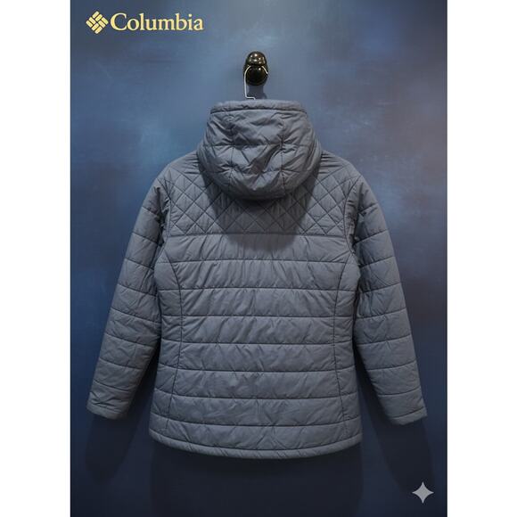 Columbia Women’s Navy Hooded Full Zip Pockets Winter Coat Jacket 1X Plus - Picture 2 of 4